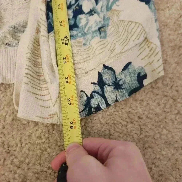 Guinevere Open Front Cardigan Size Small Ivory Floral Beige Tan Anthro #Q381 - Picture 5 of 5